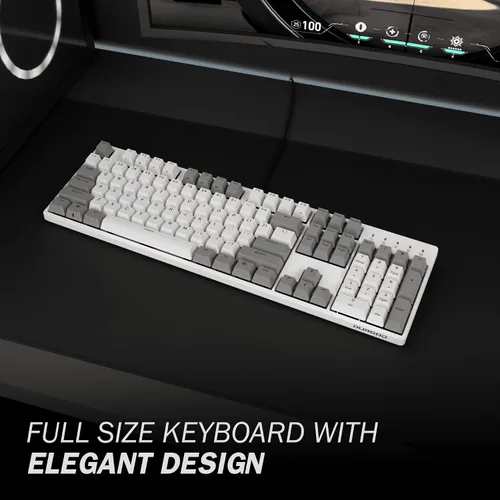Vista 2 de DURGOD Teclado mecánico para juegos con interruptor Cherry MX Speed Silver Switch USB C Interface Tenkeyless 104 teclas PBT Teclas antifantasma