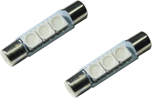 Vista 6 de PA 10 luces LED 5050 3SMD Fusible Festoon Bombilla de cúpula interior y luz de espejo de tocador para interior de automóvil (1.142 in, blanco)