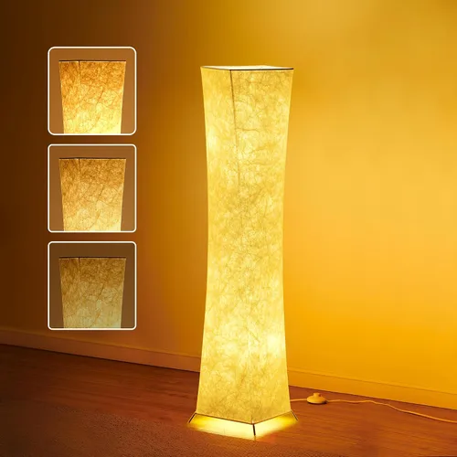 Vista 11 de chiphy - Lámpara de pie regulable de 52” (S) de alto, 2 bombillas LED de 12 W con 3 niveles de brillo ajustables, pantalla de tela blanca, para sala