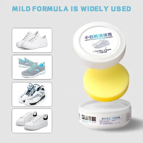 Vista 3 de Crema de limpieza de zapatos blanca Multi, blanqueamiento y amarillamiento de mantenimiento de zapatos deportivos, limpiador de zapatos de cuero