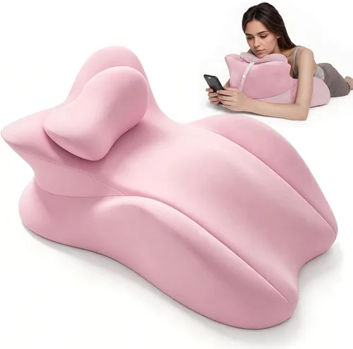 Vista 12 de cjc Almohada de cuña de espuma viscoelástica, almohada de lectura ergonómica para cama de dormir, almohada propensa para dolor de espalda con Negro