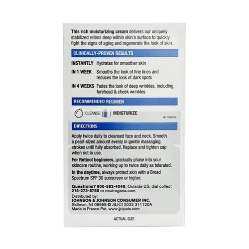 Vista 3 de Neutrogena Rapid Wrinkle Repair - Crema facial regeneradora de retinol y ácido hialurónico, crema facial antiarrugas, crema para el cuello