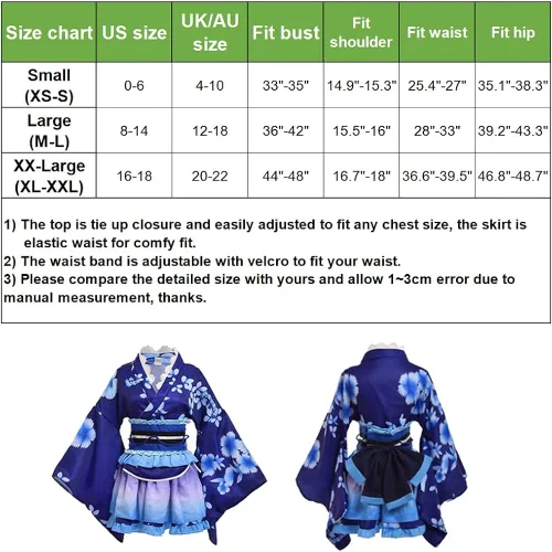 Vista 3 de GRACEART Disfraz de kimono japonés de Yukata para cosplay de anime