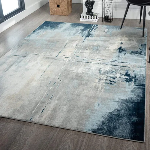 Vista 7 de LUXE WEAVERS Olimpia Collection 6623 - Alfombra abstracta moderna de 8 x 12 pulgadas, color azul