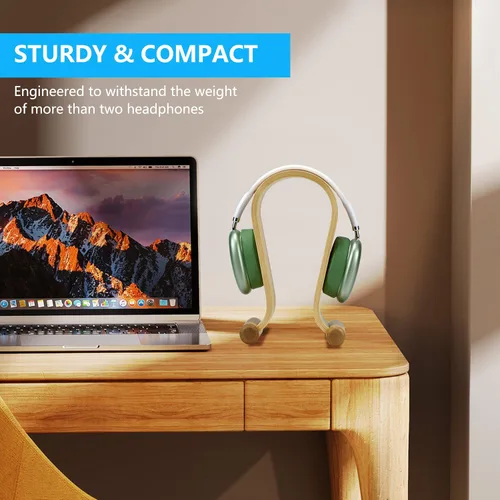 Vista 2 de Soporte De Auriculares De Cuero Soporte De Auriculares Soporte Para Auriculares Universal Gaming Headset Holder - Abedul