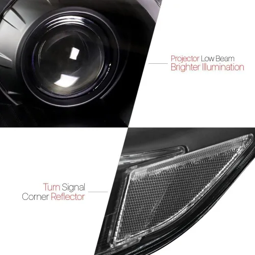 Vista 2 de Faro delantero negro cristal transparente para Toyota Sienna 2011