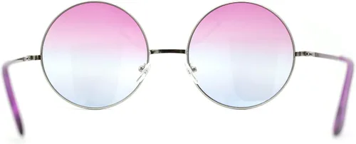 Vista 17 de Hippie Groovy Gradient Oversize Anteojos de sol redondos Lennon grandes