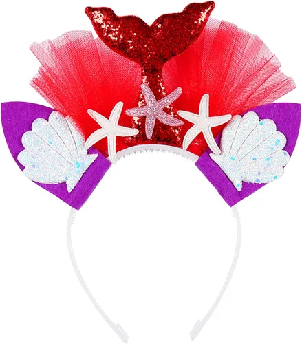 Vista 5 de Koatobbor Mermaid Princess Costume LED Light Up Mermaid Tutu Dress for Girls Halloween Dress Up Outfit 3-8Years