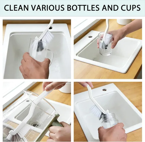 Vista 4 de Juego de cepillos de limpieza para grietas, herramientas de limpieza dura para lechada de baño, rieles de ventanas y puertas de ducha, limpieza