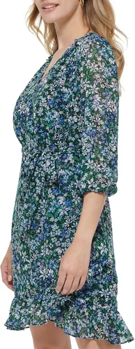 Vista 3 de Karl Lagerfeld Paris Essential Floral Print Womens Dresses with Sleeves