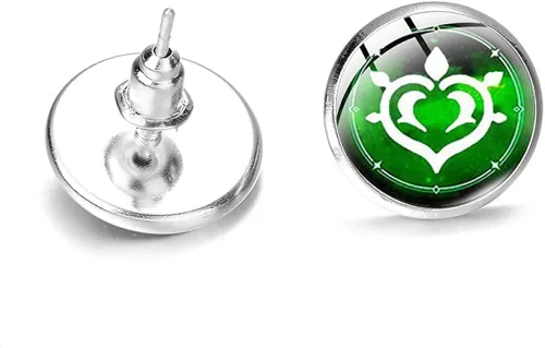 Vista 2 de RJZMING 7 pendientes de impacto Genshin, juego Genshin Impact Cosplay accesorios de disfraces 7 elementos