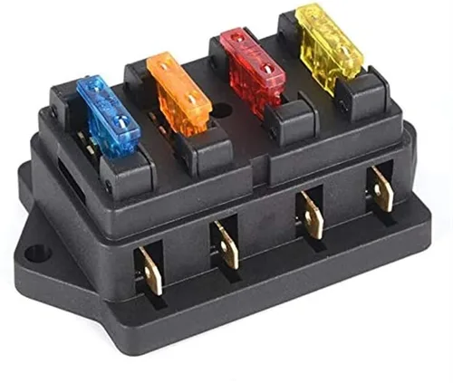 Vista 5 de Fuse Car 4 Way Circuit Standard ATO Blade Fuse Box Block Holder 12V/24V+4 Way Fuse