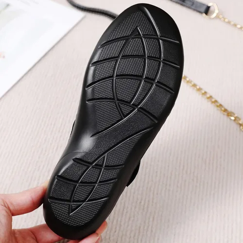 Vista 4 de IUY Zapatos Mary Jane para mujer, cómodos zapatos planos informales, puntera redonda, sin cordones, gamuza, suela de goma, tallas 6-10.5 EE. UU.