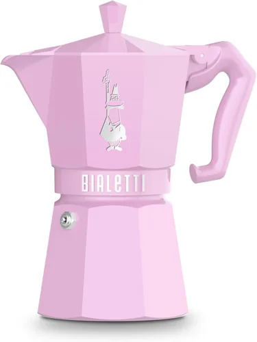 Vista 7 de Bialetti Moka Exclusiva Italiana Roja para 3 Tazas, Fuego Directo (Cafetera, Cafetera de Espresso, Makinetta)