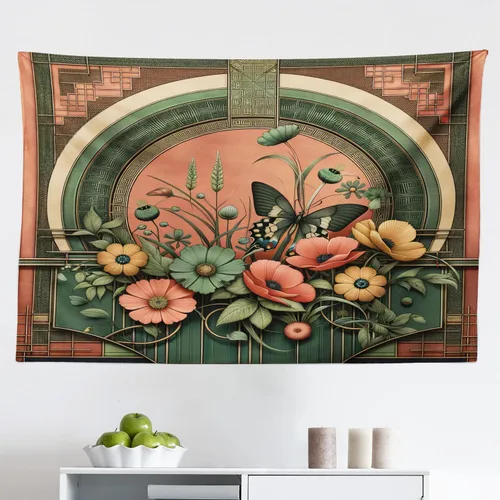 Vista 222 de Ambesonne Tapiz de arte afro, hombre negro fuerte con una corona de trazos impresión de pintura moderna, decoración de tela para colgar en la pared