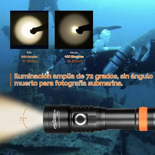 Vista 2 de ORCATORCH D530V 1000 lúmenes luz de video subacuática, 5500K blanco cálido Luz blanca cálida de 5500 K