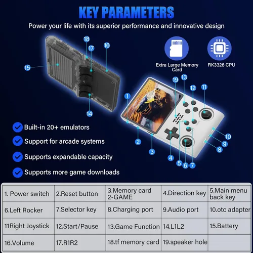 Vista 7 de Best brose 30000 juegos en 1 consola de juegos portátil, consola de juegos retro con pantalla IPS de 3.5 pulgadas, 30000 juegos clásicos, 3800 mAh