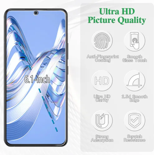 Vista 2 de Pokolan Paquete de 3+3 protectores de pantalla de vidrio templado para Samsung Galaxy S22 Claro