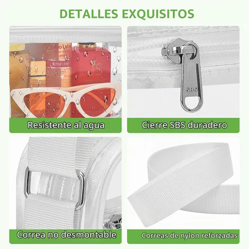 Vista 5 de MAY TREE Clear Purse for Stadium Events, Small Clear Messenger Bag Blanco