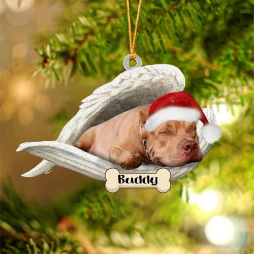 Vista 18 de Afghan Hounds - Adorno de Navidad con alas de ángel durmiente, recuerdo personalizado para perros 2024, adorno de forma acrílica, regalos