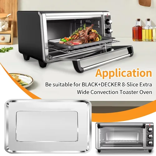 Vista 3 de Bandeja de repuesto para horno tostador de convección para BLACK DECKER 8 rebanadas extra ancho horno tostador de convección, 14.6 x 8.8 pulgadas