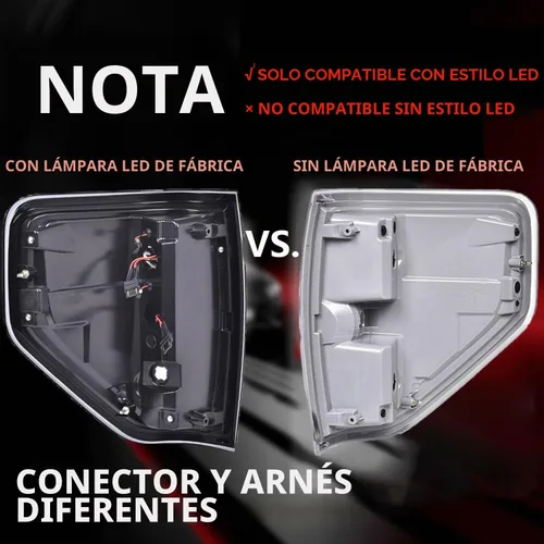 Vista 2 de GRAND ORANGE Conjunto de luces traseras LED completas compatibles con Ford F150 2009-2014, luces traseras de estacionamiento para el lado