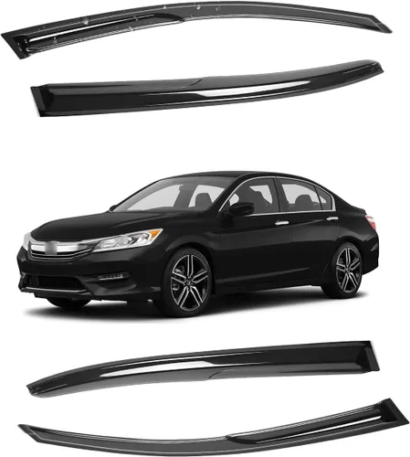 Vista 116 de Viseras para ventanas para Mazda 3 Sedán 4 puertas 2004 2005 2006 2007 2008 2009 estilo JDM Mugen, deflector de viento, protector solar y de lluvia