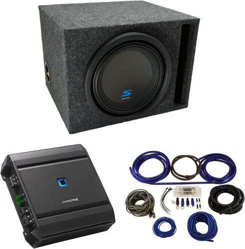 Vista 10 de American Sound Connection Universal Car Stereo Ventilado Port Single 10 "Alpine S-W10D4 Tipo S Subwoofer Audio Subwoofer Custom Sub Box Paquete Sin