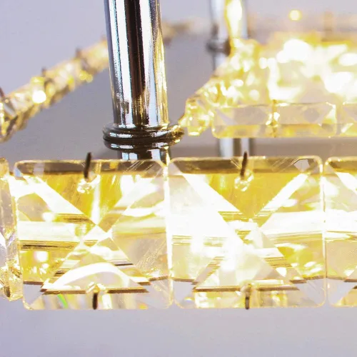 Vista 7 de Pequeña Lámpara de Araña LED de Cristal, Instalación Semiempotrada, Lámpara de Techo Moderna de Cristal para Dormitorios, Comedores, Pasillos