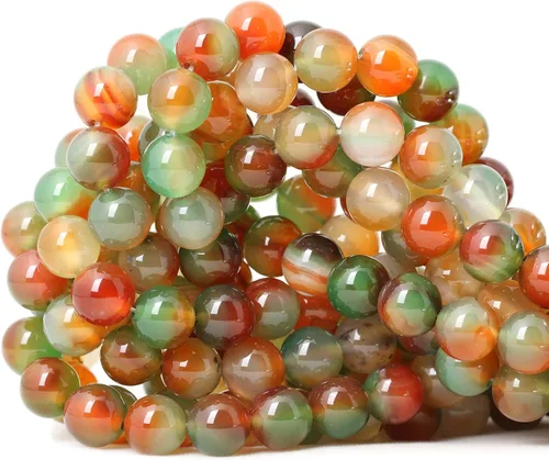 Vista 53 de Cuentas redondas sueltas de ágata estilo antiguo vena de dragón de 6mm, cuentas para diseño de joyas, 60 cuentas Ágata de vena de dragón