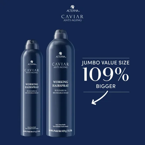 Vista 3 de Alterna CAVIAR Anti-Aging Working Hairspray Buildable, Brushable Hold Helps Control Frizz & Adds Shine Sulfate Free