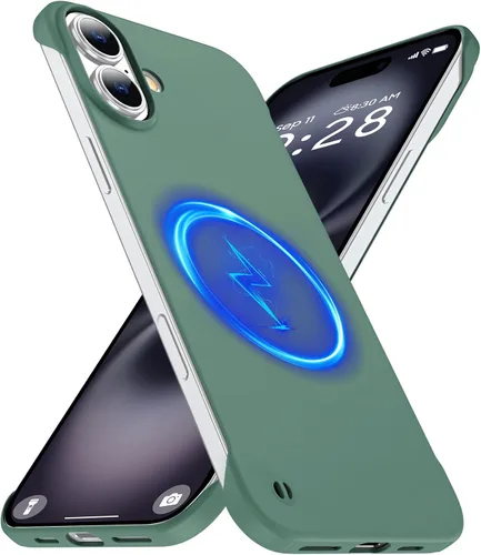 Vista 21 de GRECAZO Funda magnética delgada para iPhone 15 Plus de 6.7 pulgadas (2023), ultrafina, ligera, duradera, sin marco, mate, rígida, MagSafe con anillo