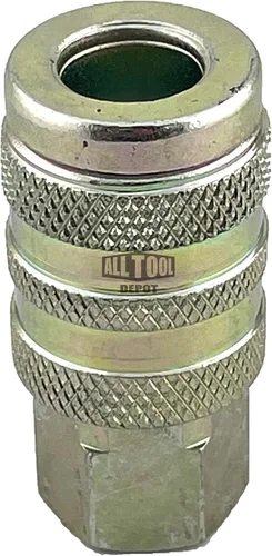 Vista 5 de All Tool Depot Acoplador NPT de 1/4" de conexión rápida de tipo industrial x 3/8" NPT enchufe de rosca hembra (paquete de 2)