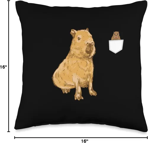 Vista 4 de Almohada de relleno Capybara Capy Bara Capibara Stuff Cappy Barra de bolsillo