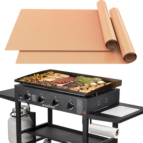 Vista 13 de UBeesize Rollo de Alfombrillas para Parrilla de 13 x 90 Pulgadas para Parrilla al Aire Libre - Tapete de Parrilla BBQ Antiadherente de Servicio