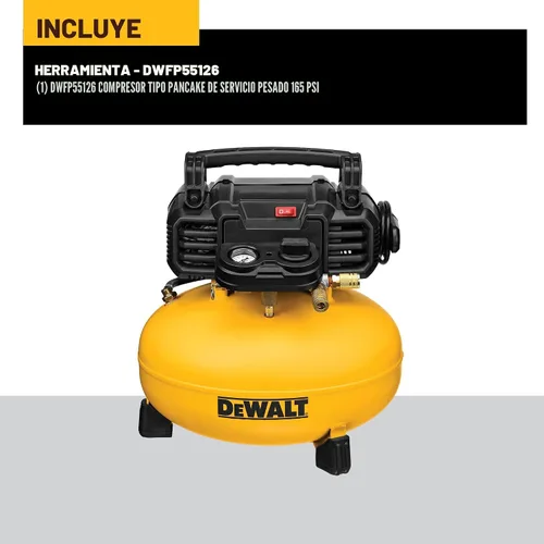 Vista 5 de Hotcakes Compresor DeWalt dwfp55126 6-galón 165 PSI