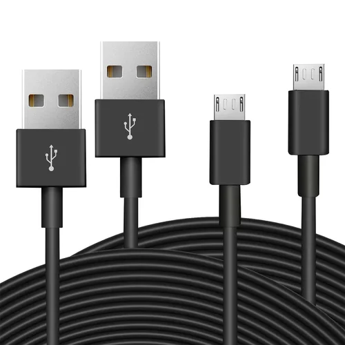 Vista 10 de Cable micro USB 3M de 10 pies, carga y transferencia de datos, cable de alimentación micro USB para cámara Wyze Cam YI Nest Cam Blink Netvue Kasa