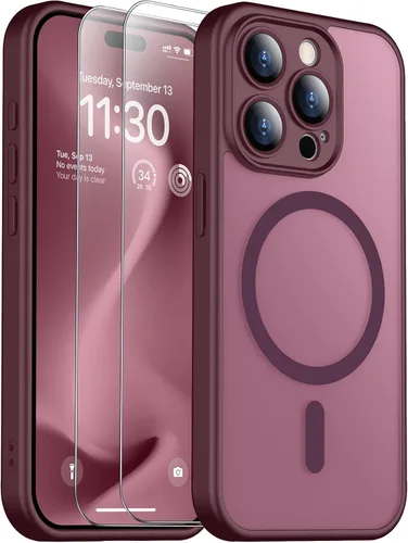 Vista 119 de SPIDERCASE Funda magnética translúcida diseñada para iPhone 11, con 2 protectores de pantalla de vidrio templado, antihuellas, para iPhone 11 de 6.1