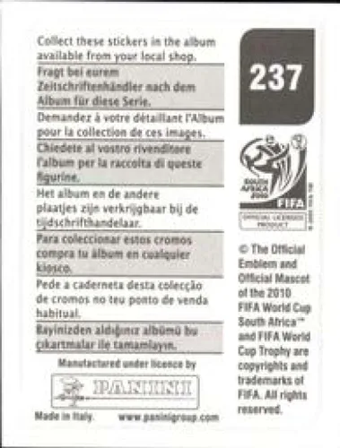 Vista 2 de 2010 Panini FIFA World Cup Stickers #237 Rafik Saifi Algeria Official Soccer Album Sticker (2 inch X 1.5 Inch) in Raw Condition (NM or Better)