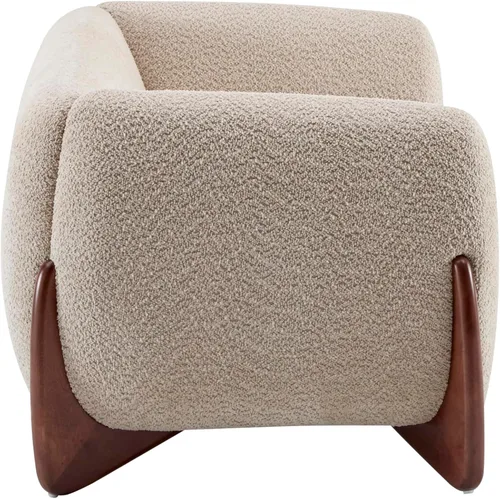 Vista 7 de Christopher Knight Home Alma - Sofá biplaza Boucle de 63 pulgadas con patas de madera, sofá de 2 plazas para sala de estar, sillón tapizado, sofá