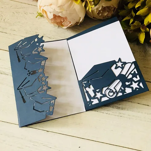 Vista 6 de Troqueles de metal para sombrero de graduación, troqueles de corte para hacer tarjetas, troqueles en relieve para álbumes de recortes, decoración