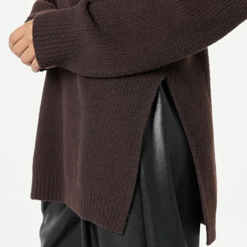 Vista 3 de The Drop Suéter de cuello alto con hombros caídos súper suave Grayson para mujer