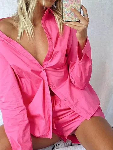 Vista 5 de Conjunto de dos piezas para mujer de color liso para oficina