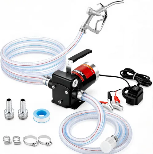 Vista 8 de TOPWAY Bomba de combustible de gasolina de 12 V CC, bomba de transferencia de aceite autocebante de 3.7 GPM con mango, bombeo reversible, protección