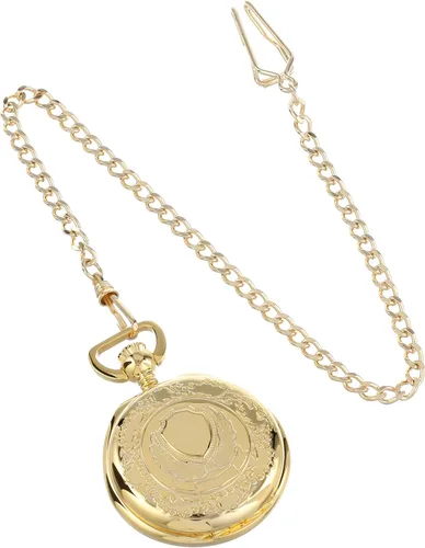 Vista 2 de Charles-Hubert, Paris 3781 Reloj de bolsillo de cuarzo chapado en oro Hunter Case, blanco, dorado (Gold White), Moderno