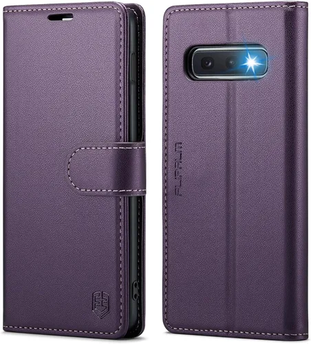 Vista 9 de FLIPALM - Funda tipo cartera para Samsung Galaxy S10e de 5.8" (no S10 6.2"), color negro Titular de la tarjeta, bloqueo RFID, cuero PU Folio Flip