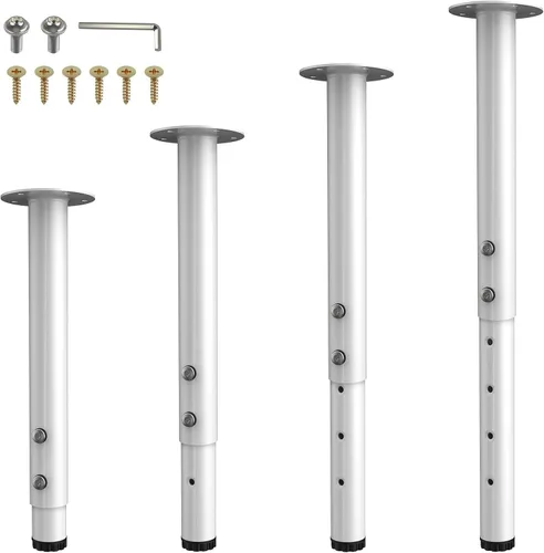 Vista 9 de Patas de mesa ajustables, patas de escritorio de metal de altura ajustable, patas ajustables para mesa, computadora, escritorio, mesa de comedor