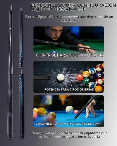 Vista 7 de CRICAL Carbon Fiber Pool Cue Set, Low Deflection, 3-Piece Break Jump Cue CL-01-CL-conjunto