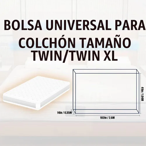 Vista 2 de Bolsa de colchón de plástico para mudanza o almacenamiento