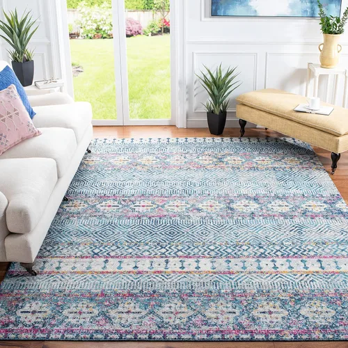 Vista 7 de SAFAVIEH Madison Collection - Alfombra decorativa de 2 pies 3 pulgadas x 4 pies, color carbón y gris, diseño bohemio chic, no desprende pelusa